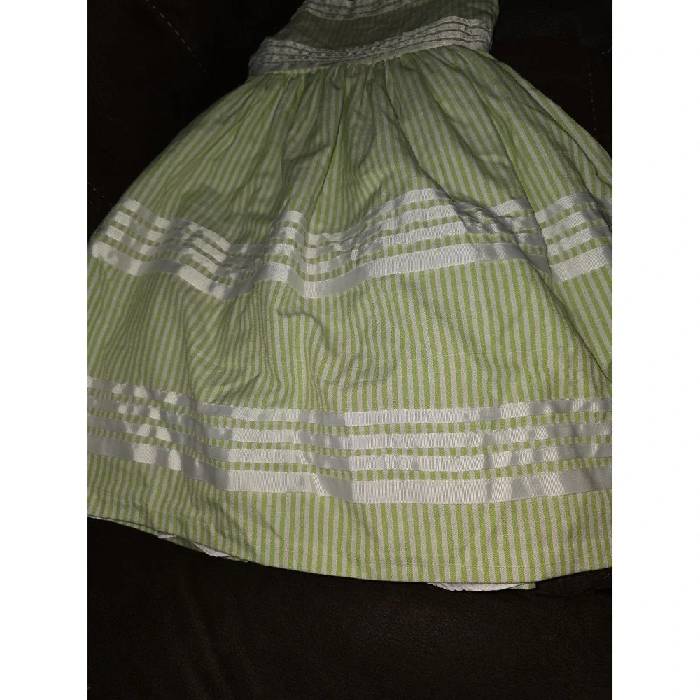Bonnie jean green striped spring Easter dress‎ size 10